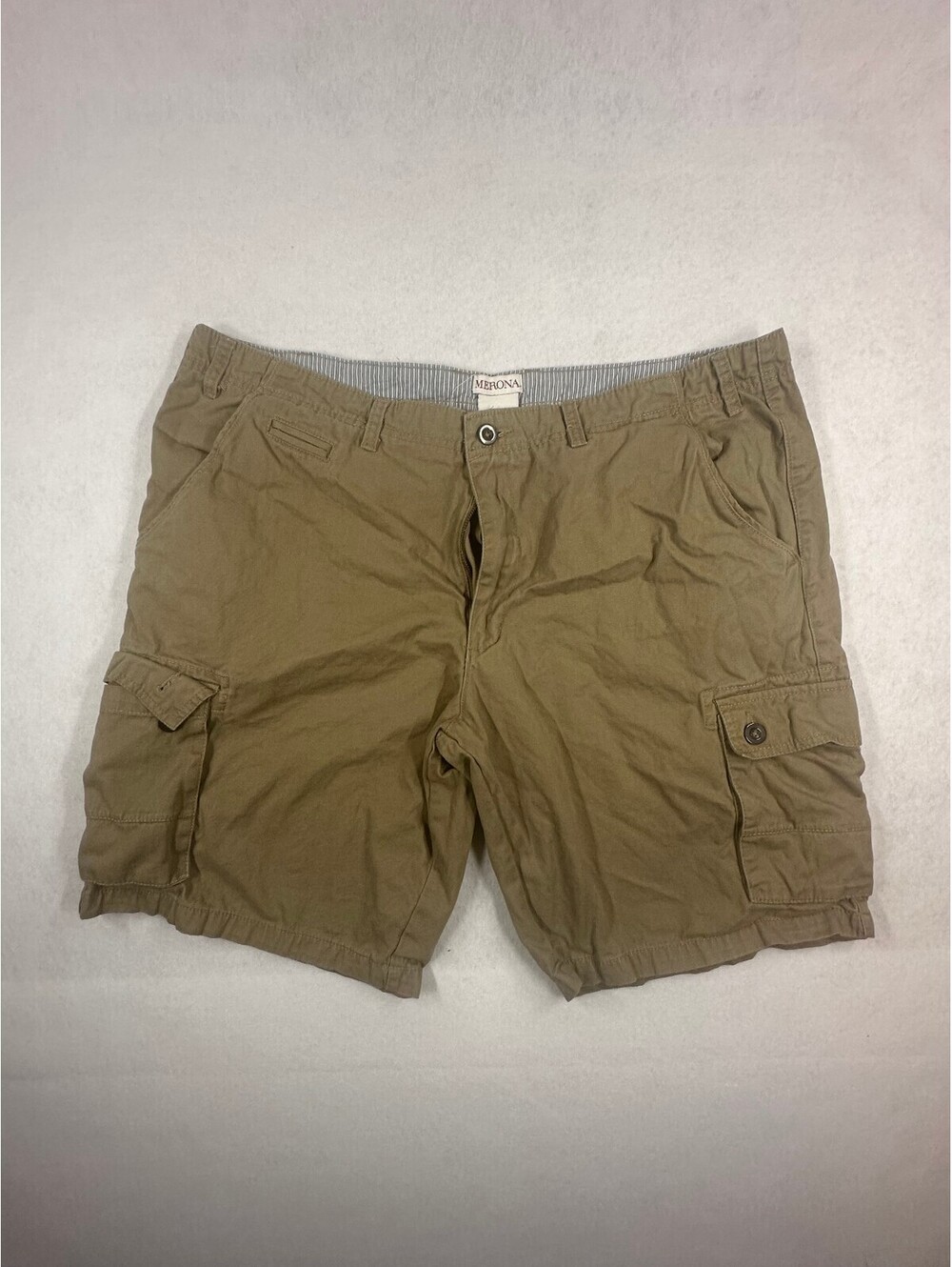 Merona Men's Khaki Cargo Shorts Size 44 Cotton Casual Outdoor Wear